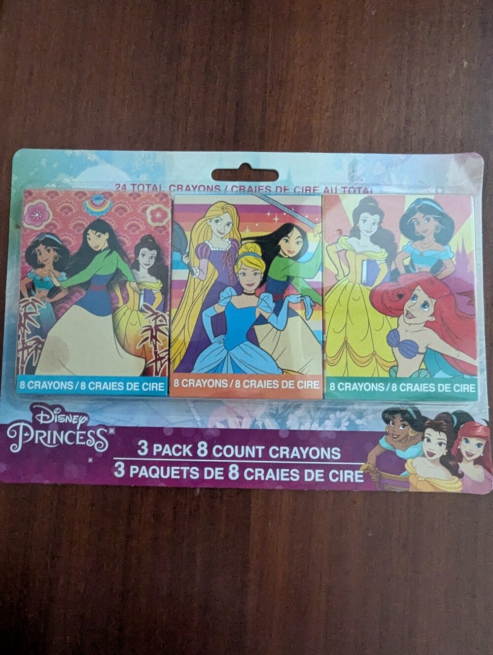 Disney Princess 24-Pack Crayons – 3 Packs of 8 - New